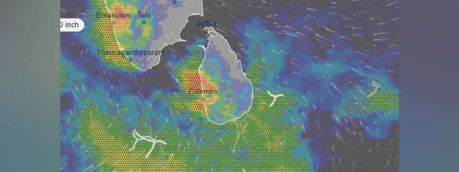 ඉදිරි පැය කිහිපයේ කාලගුණය වෙනස් වෙන හැටි